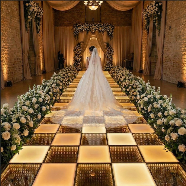 3D Infinity LED Dance Floor for High-end Wedding Aisle Events